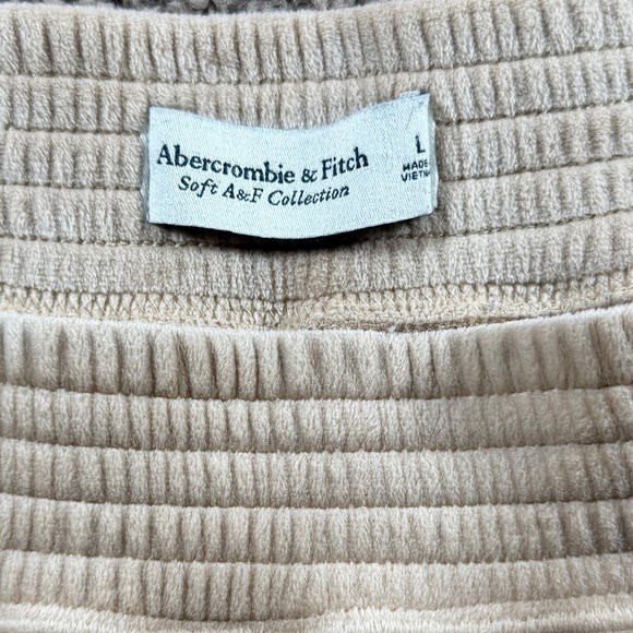 Abercrombie‎ Fitch Velour Jogger Sweatpants Large Athletic pull on cozy cuffed - Picture 4 of 8